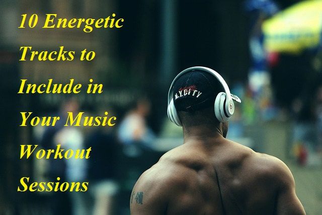 Bodybuilder listening to music during music workout sessions